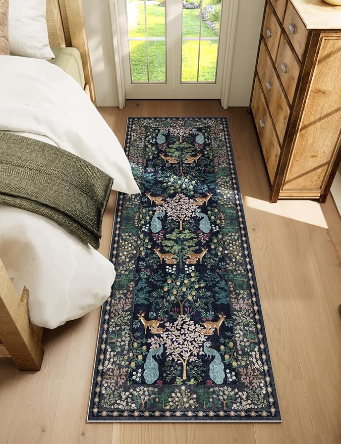 Runner Rug Washable Kitchen Runner: 2'x 6' Hallway Runner Rugs Stain Resistant Non Slip Low Pile Soft Carpet Runners for Hallways Bedroom Entryway Indoor Beside Bathroom Laundry Room Farmhouse