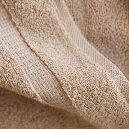 SALBAKOS 100% Turkish Cotton Washcloth Set of 12 13x13 inch | Heirloom Quality | Hotel & Spa Collection | Ultra Soft, Super Absorbent, Washcloth Towels | Made in Turkey (Taupe, 12 Washcloths)