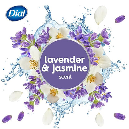 Dial Antibacterial Deodorant Bar Soap, Calm & Soothe Lavender & Twilight Jasmine Scent, 4 Oz, 32 Bars, Dermatologist Tested, With Clean Rinse Technology
