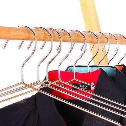 17.7" Strong Metal Wire Clothes Hangers, Coat Clothing Closet Rack, Standard Suit Hangers, Ideal for Everyday Use, 30 Pack, Copper