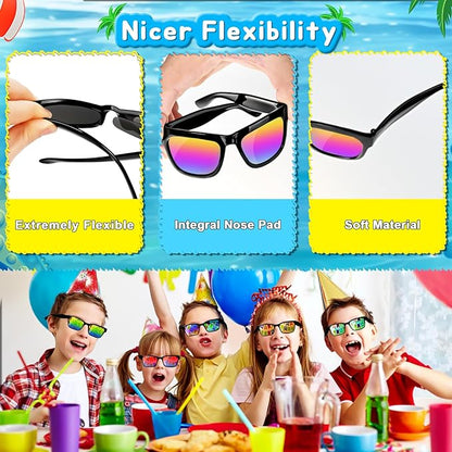 Party Favors for Kids 4-8, 24Packs Neon Sunglasses for Kid, UV400 Protection Sunglasses Bulk, Goodie Bags Stuffers for Kids Pool Birthday Party Supplies