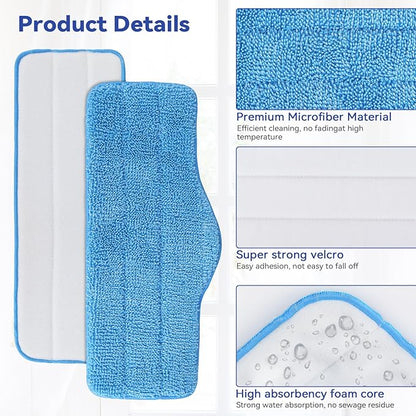 Steam Mop Pads Fit for Dupray Neat Steam Cleaner - 12 Pack Neat Washable and Reusable Microfiber Pads - Accessories for Neat Steam Cleaner