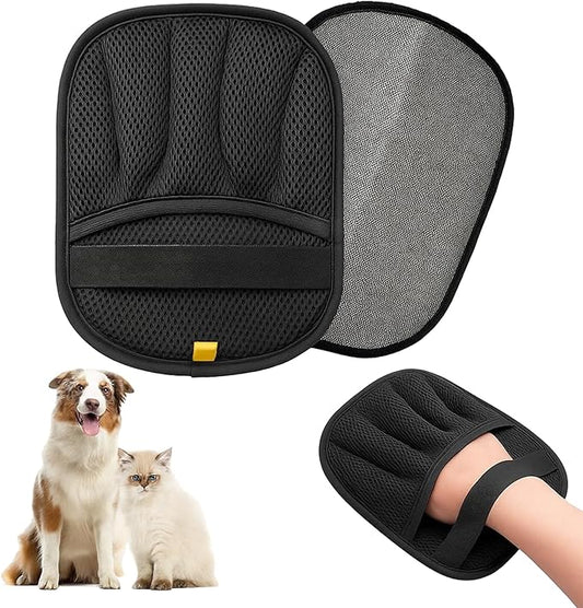 2-Pack Pet Hair Removal Glove – Upgraded Electrostatic Cleaning Tool for Couch, Carpet & Laundry – Reusable Five Finger Magic Brush for Cats & Dogs, Eco-Friendly Hair Remover for Home & Car