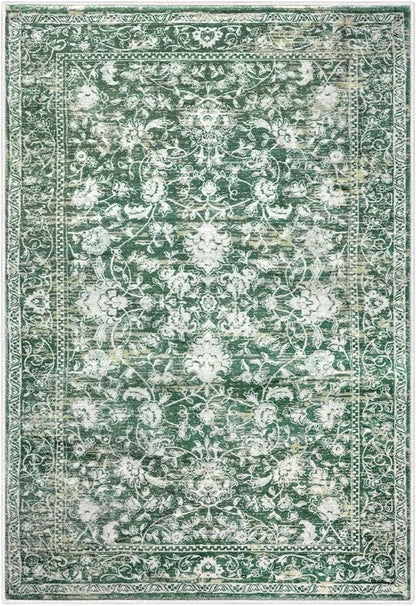 KILOCOCO Moroccan Small Area Rug 2x3 Entryway Rugs Printed Vintage Floral Washable Rug Non-Slip Kitchen Rug Indoor Door Mat, Accent Throw Small Rugs for Laundry Room Bedroom Entrance, Green