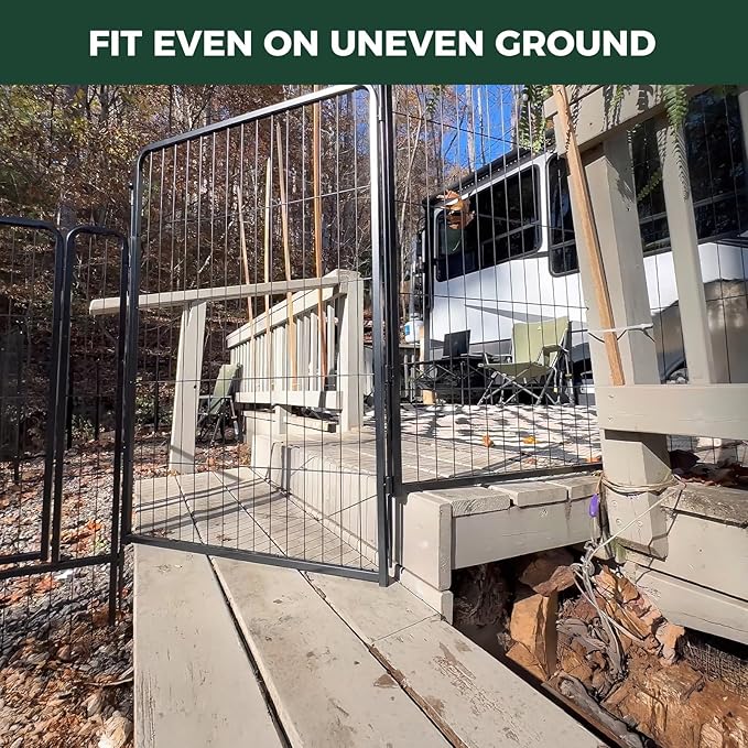 FXW Instant Unleashed Dog Playpen, Portable Pet Fence for Outdoor, RV Trips, and Camping, 32 inch, 16 Panels for Small and Medium Dogs with Easy-Carry Straps (2 Pack) and Stake Bag│Patented