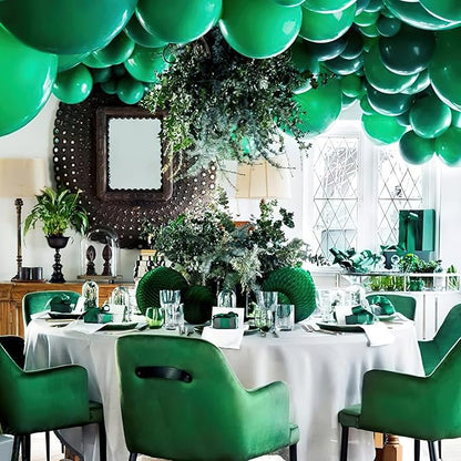 PartyWoo Dark Green Balloons 50 pcs 12 Inch Pearl Hunter Emerald Forest Green Balloons for Baby Shower Graduation Christmas Jungle Safari Birthday Party Decorations Green-Z01