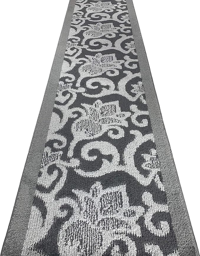 4 FT Grey Small Runner Rug, Non Slip Washable Indoor Carpet 2'7" x 4' for Entryway, Kitchen, or Corridor! Medium Pile Floor Mat