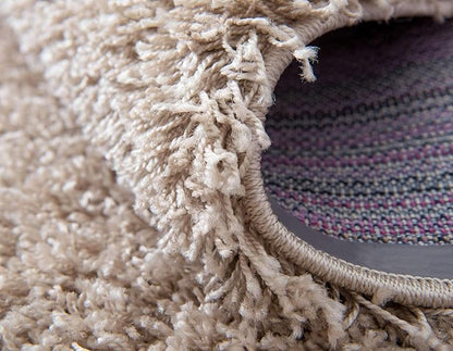 Unique Loom Solid Shag Collection Area Rug (2' 7" x 10' Runner, Taupe)