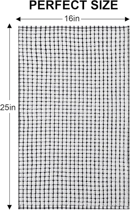 Kitinjoy Cotton 6 Pack Terry Kitchen Towels, 16 x 25 Inches Super Soft and Absorbent Dish Towels, Quick Drying Hand Towels for Kitchen Drying, Black