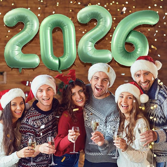 GOER 42 Inch 2026 Foil Number Balloons for 2026 New Year Eve Festival Party Supplies Graduation Decorations (Olive Green)