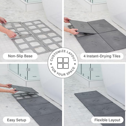Dorai Home Stone Bath Mat for Bathroom – Large, Quick-Drying, Non-Slip Surface, Customizable Design, 22.3" L x 31.6" W x 0.6" H, Sandstone