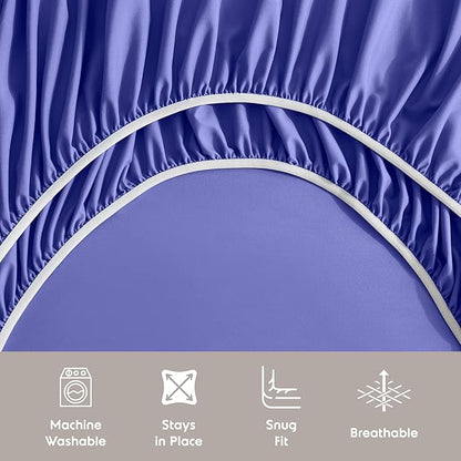 Nestl Twin Sheet Set - 1800 Ultra-Soft Microfiber Twin Bed Sheets - Double Brushed - Deep Pockets - Easy Fit - Extra Soft - 3 Piece Set - Bedding Sheets & Pillowcases (Twin, Royal Blue)