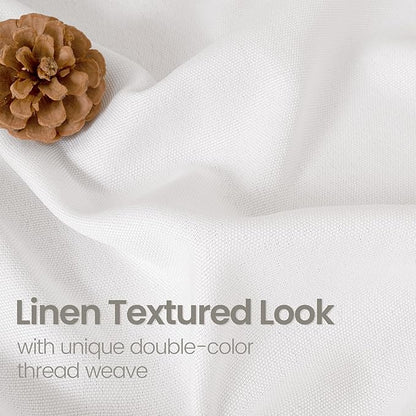 BGment Pure White Linen Curtains for Living Room Privacy 63 Inch Length, Grommet Thick Natural Window Drapes Light Filtering for Bedroom Office Farmhouse Let Light in, 2 Panels, Each 52 Inch Wide