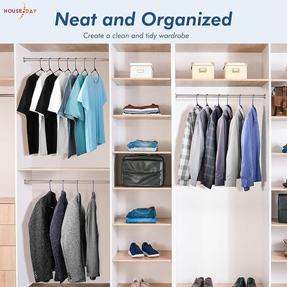 HOUSE DAY Blue Plastic Hangers 60 Pack, Clothes Hangers with Non Slip Hooks, Durable & Space Saving Coat Hanger, Light-Weight Clothing Hangers, Perfect Closet Organizer for Everyday Use