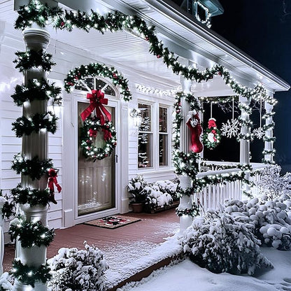 JMEXSUSS 66ft 200 LED White Christmas Lights Indoor Bedroom, Connectable White String Lights Outdoor Clear Wire, 8 Modes Twinkle String Lights Plug in for Room Tree Wedding Christmas Decoration