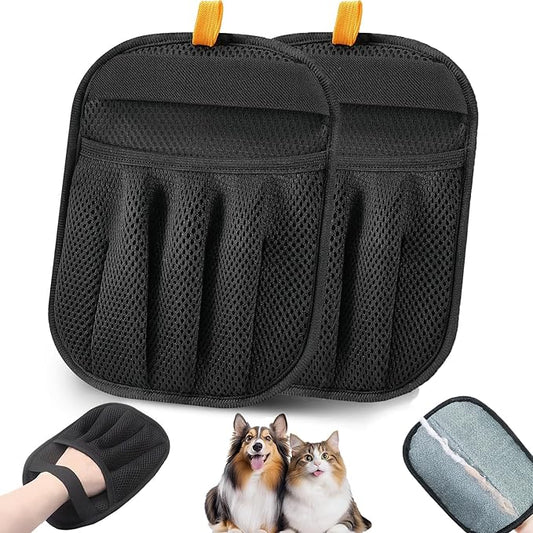 Pet Hair Removal Glove,Magic Brush Pet Hair,Five-Finger Electrostatic pet Hair Remover Glove,Laundry/Couch/Carpet/Car Seat for 2025 New Reusable Magic Brush Cat & Dog Remover Tool(2 Pcs)