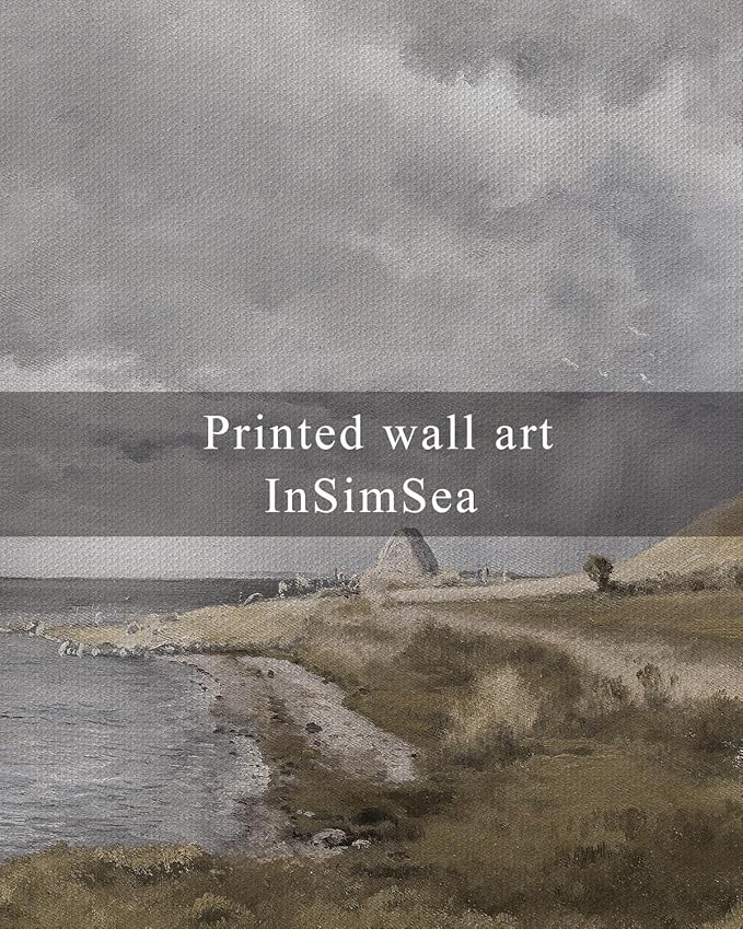 InSimSea Framed Canvas Wall Art, Large Coastal Painting, Vintage Decor for Living Room & Bedroom, 20"x30"
