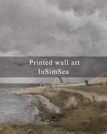 InSimSea Framed Canvas Wall Art, Large Coastal Painting, Vintage Decor for Living Room & Bedroom, 20"x30"