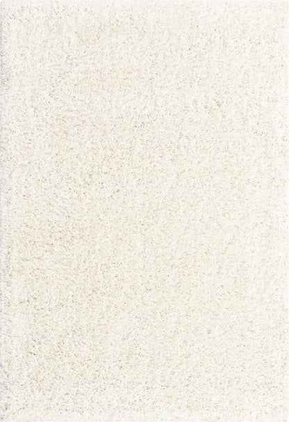 Unique Loom Solid Shag Collection Area Rug (4' 1" x 6' 1" Rectangle, Snow White)