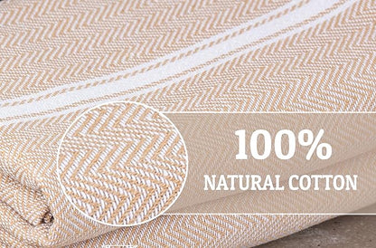 LANE LINEN Kitchen Towels Set - 100% Pure Cotton Dish Towels for Kitchen, Super Absorbent Kitchen Hand Towel, Tea Towels, Soft & Durable Dish Cloths, Pack of 6 – 14”x25”, Beige