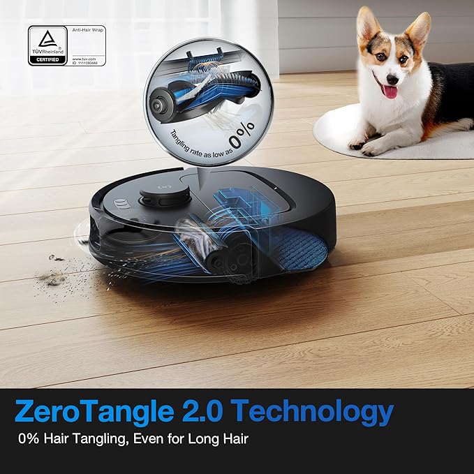 ECOVACS DEEBOT N20e Plus Robot Vacuum and Mop, 10000Pa Strong Suction, Self-Emptying Bagless Base, Tangle-Free Roller for Pet Hair, Smart Mapping, 300 Min Runtime, Alexa Compatible