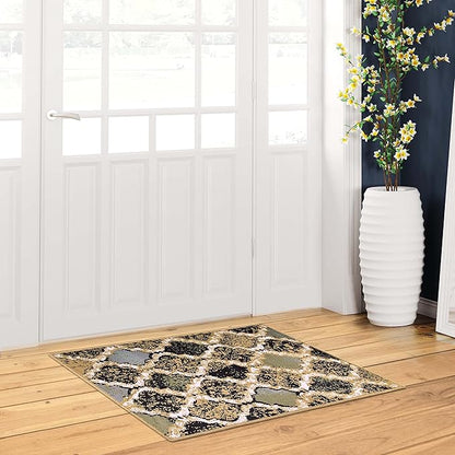 Superior Indoor Small Area Rug, Jute Backed, Perfect for Living/ Dining Room, Bedroom, Office, Kitchen, Entryway, Modern Geometric Trellis Floor Decor, Viking Collection, 2' x 3', Multi-Colored