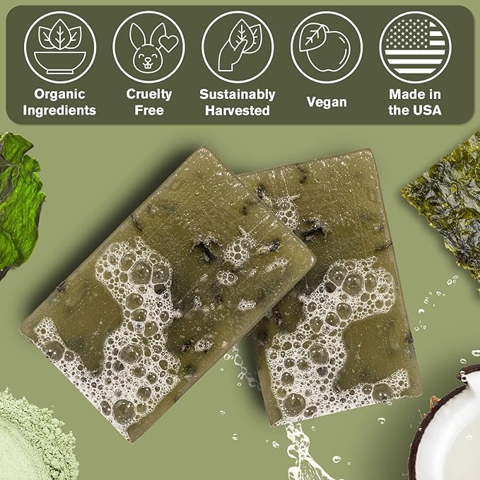 Ness Mens Soap Bar - Maritime Moss Scent, Natural Soap For Men With Organic Ingredients, Mens Bar Soap With Essential Oils, Moisturizing Bar Soap For Men, Handmade In The USA, Cruelty Free, Vegan