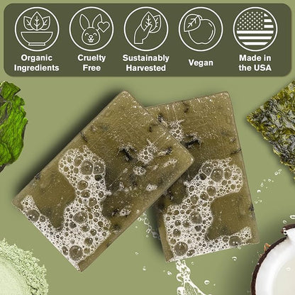 Ness Mens Soap Bar - Maritime Moss Scent, Natural Soap For Men With Organic Ingredients, Mens Bar Soap With Essential Oils, Moisturizing Bar Soap For Men, Handmade In The USA, Cruelty Free, Vegan