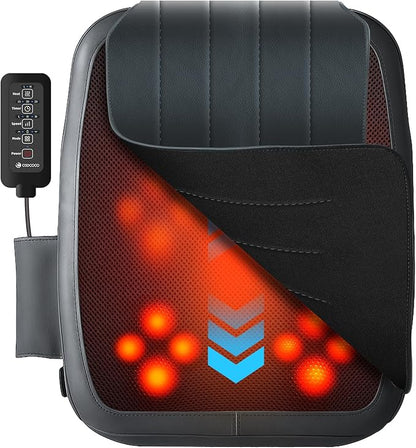 CooCoCo Shiatsu Back Massager with Heat - Lower Back Massager for Pain Relief Deep Tissue, Ideal Gifts for Men Women, 4D Kneading Back Massage with Movable Massage Heads, Christmas Gifts 2025(Corded)