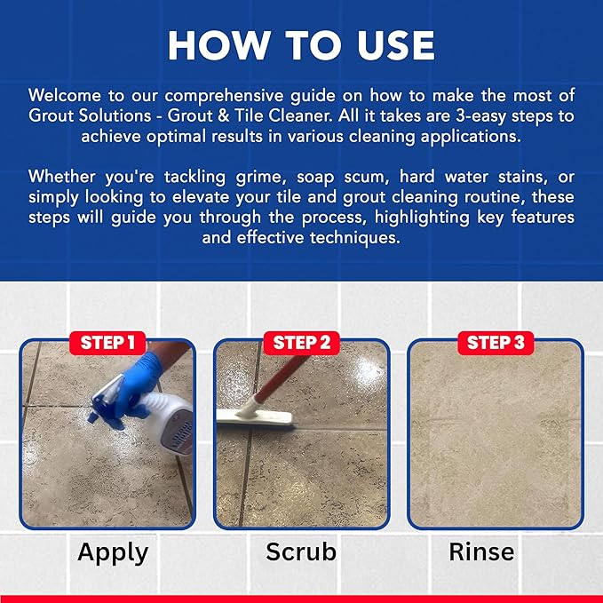 Professional-Grade Grout Cleaner for Tile, Ceramic, Porcelain & Marble – Acid-Free Formula for Safe, Deep Cleaning and Stain Removal