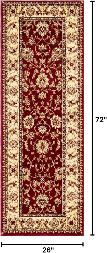 Rugs.com Aditi Collection Rug – 2' 2 x 6' Runner Red Low Rug Perfect for Living Rooms, Large Dining Rooms, Open Floorplans