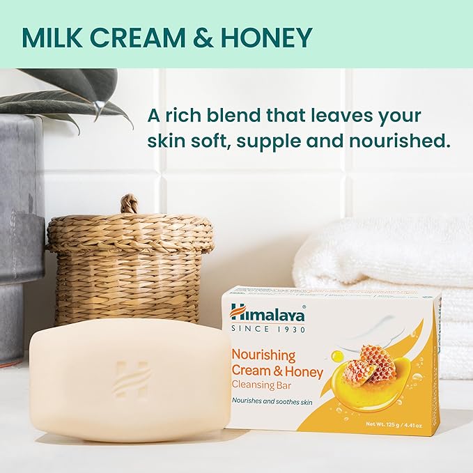 Himalaya Cleansing Bar Soaps Variety Pack, Neem & Turmeric, Almond, Cream & Honey and Cucumber, 4.41 oz, 12 Pack