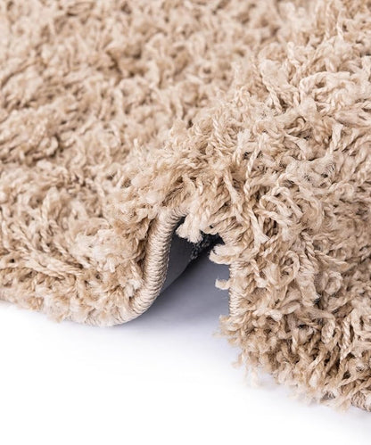 Unique Loom Solid Shag Collection Area Rug (5' 3" Round, Taupe)