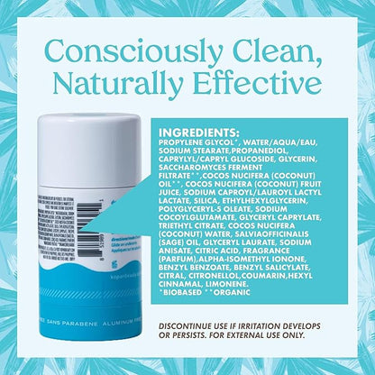 Kopari Aluminum Free Coconut Deodorant, Non Toxic & Clean Plant-Based, No Aluminum, Parabens or Baking Soda, Long Lasting Protection, Charcoal 2 Pack