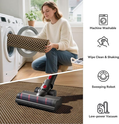 2x5 ft Hallway Runner Rug Boho Woven Washable Kitchen Runner Rugs Mat Non Slip, Soft Entryway Laundry Hall Runner Floor Carpet for Indoor Backdoor Bedroom Kitchen Living Room, Dark Brown/Coffee