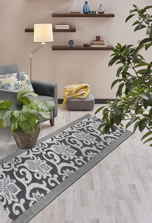 18 FT Grey Extra Long Hallway Runner Rug, Non Slip Washable Indoor Carpet 2'7" x 18' for Long Hallway, Office, or Large Area! Contemporary Style Floor Mat