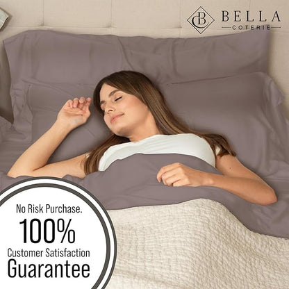 Bella Coterie Luxury Bamboo Viscose Full Size Sheet Set | 100% Organically Grown | Ultra Soft | Cooling for Hot Sleepers | 18" Deep Pocket [Mocha]