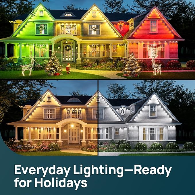 Linkind Permanent Outdoor Lights HP5,Smart AI RGBTW 100ft Christmas Lights, 85 Scenes Modes for Daily Holiday Halloween Decorations,IP67 Waterproof, Works with Alexa,Google Assistant