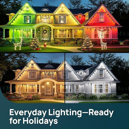 Linkind Permanent Outdoor Lights HP5,Smart AI RGBTW 100ft Christmas Lights, 85 Scenes Modes for Daily Holiday Halloween Decorations,IP67 Waterproof, Works with Alexa,Google Assistant