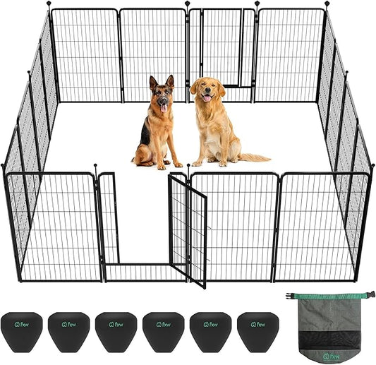 FXW Instant Unleashed Dog Playpen, Portable Pet Fence for Outdoor, RV Trips, and Camping, 45 inch, 16 Panels for Large Dogs with RV Protector Ball (Pack of 6)│Patented