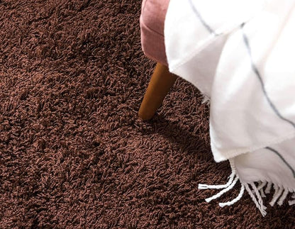 Unique Loom Solid Shag Collection Area Rug (8' Round, Chocolate Brown)