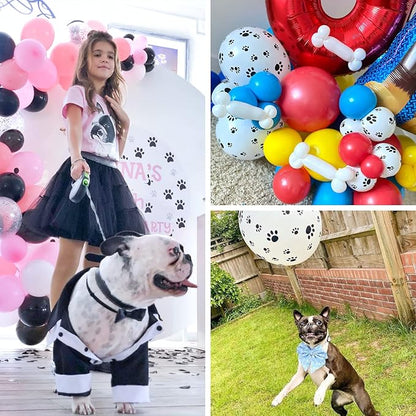 PartyWoo Paw Balloons 50 pcs 12 Inch Matte White Dog Paw Print Latex Helium Balloons for Dog Animals Theme Party Birthday Party Decorations