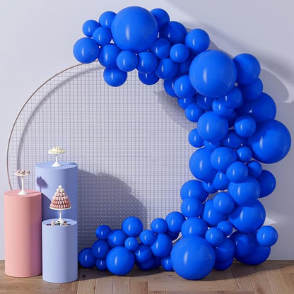 130PCS Blue Balloons, Latex Balloons Different Sizes 18/12/10/5 Inch, Helium Balloons with Ribbon, Party Balloon Set for Birthday Wedding Graduation Anniversary Baby Shower Decorations.
