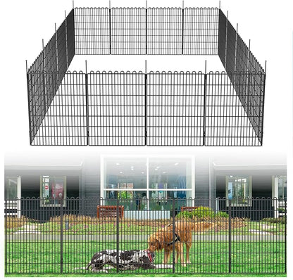 Decorative Garden Fence 20 Panels 47.2 ft(L) X 40 in(H) Animal Barrier for Yard, Patio, Garden Borders, No-Dig Outdoor Fencing with Rustproof Metal Panels, Temporary Ground Stakes for Dogs, Rabbit