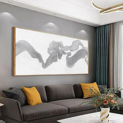 Abstract Canvas Wall Art Abstract Mist Texture Art With White Background Artwork Canvas Prints Canvas Picture Contemporary Wall Art Bedroom Living Room Office Decoration Framed Ready To Hang 24x48 Inch