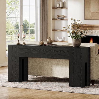 Tribesigns 71-Inch Long Console Table for Entryway, Farmhouse Sofa Console Behind Couch, Entry Table for Hallway, Foyer, Living Room, Black