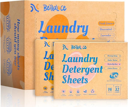 BellaLuce Laundry Detergent Sheets - Laundry Sheets, 240 Loads (304 Count (Pack of 3), Fresh Linen & Butterfly Kiss)