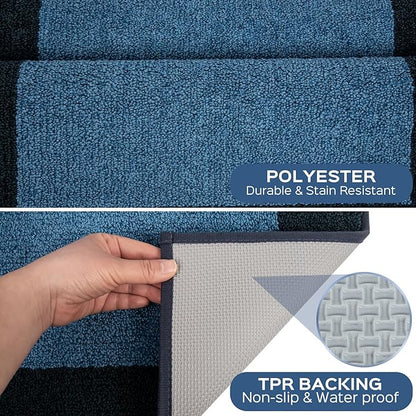 Machine Washable Runner Rug 24" x 84", Non Slip Kitchen Mat for Floor, Absorbent Entryway Rug for Kitchen, Bedroom, Hallway, Bathroom, Door (Roll Packing)