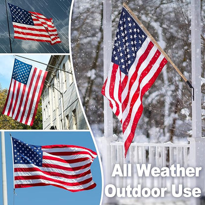 American Flag 20x30 ft TearProof Series, Heavy Duty Tough Spun Polyester USA Flags High Wind, US Flags for Outside Outdoor with Durable Embroidered Stars Sewn Stripes, 7 Brass Grommets