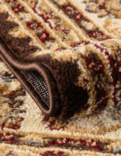 Rugs.com Aditi Collection Rug – 3 Ft Square Brown Medium-Pile Rug Perfect for Living Rooms, Kitchens, Entryways